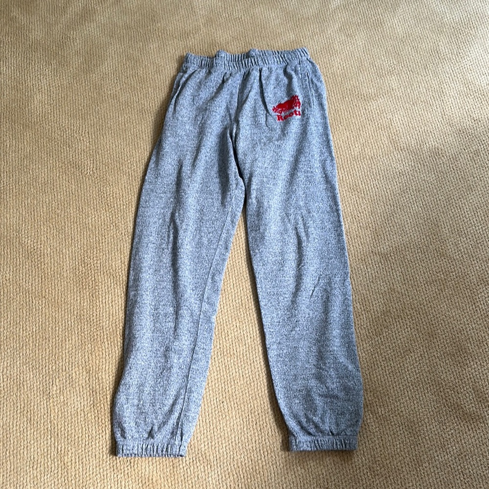 Roots perfect condition sweatpants with red logo and multicolor roots on back